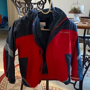 Columbia Kids Red and Dark Gray Raincoat Interchangeable Sz 6/7
